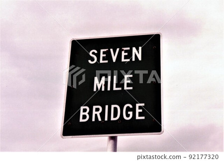 Seven Mile Bridge signs, Florida 92177320