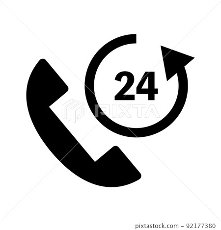 Phone and 24-hour business mark Phone and 24-hour business mark 92177380