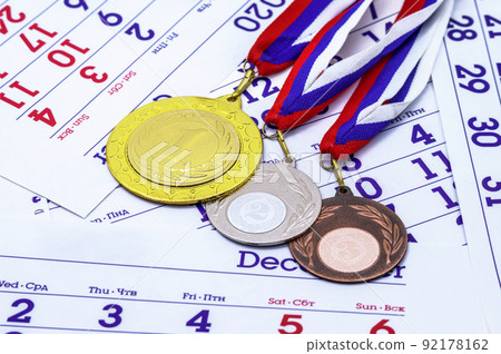Medals for sports achievements. A sports award. Medals for sports achievements. A sports award. 92178162