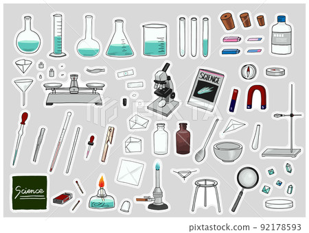 模切印章科學實驗室工具/設備套裝矢量素材 模切印章科學實驗室工具/設備套裝矢量素材 92178593