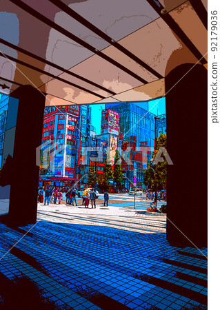 假期在秋葉原享受購物的人和風景的插圖 92179036