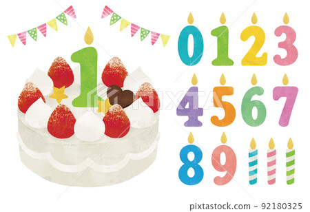 Birthday cake anniversary cake watercolor 92180325