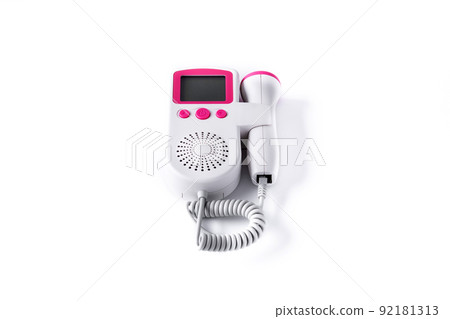 Fetal doppler isolated on white background Fetal doppler isolated on white background 92181313