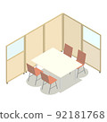 Office furniture isometric meeting space 92181768