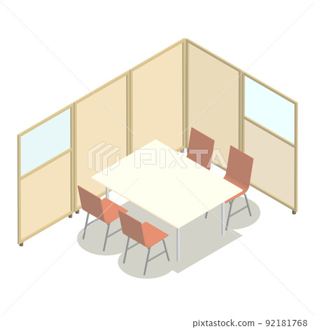 Office furniture isometric meeting space 92181768