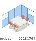 Office furniture isometric meeting space 92181769