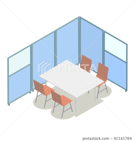 Office furniture isometric meeting space 92181769