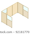 Office furniture isometric meeting space 92181770