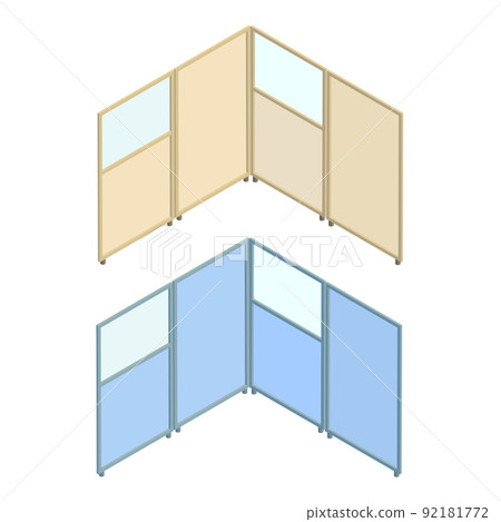 Office furniture isometric meeting space 92181772