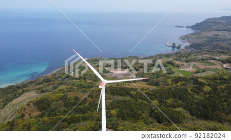 風力發電！ SDGs Natural Energy Myokezantenbo Park無人機拍攝山口縣長門市Yuyaushirobata 92182024