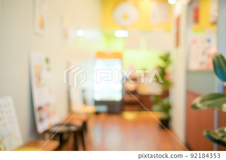 Blur or defocus image of coffee shop 92184353