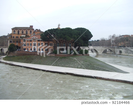 Tiberina Island in Rome Tiberina Island in Rome 92184466