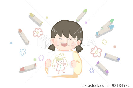 girl drawing a picture girl drawing a picture 92184582