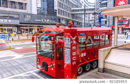Tokyo cityscape of Japan Tobu Railway Ikebukuro station west exit and ikebus view = July 3 92185953