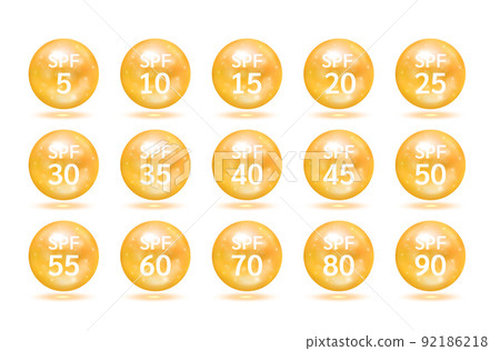 UV protection your skin ultraviolet sunblock. SPF sun protection. Design for cosmetic industry and dermatology. Isolated on a white background. UV protection your skin ultraviolet sunblock. SPF sun protection. Design for cosmetic industry and dermatology. Isolated on a white background. 92186218