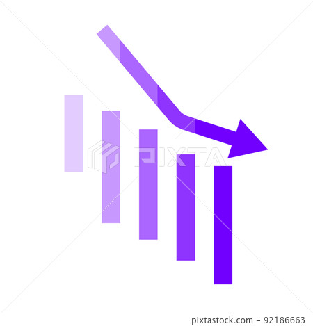 Decreasing bar chart icon Decreasing bar chart icon 92186663