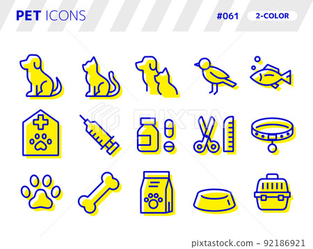 Two-color style icon set related to pets_061 92186921