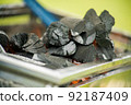 Charcoal in a fire 92187409