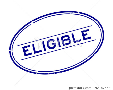 Grunge blue eligible word oval rubber seal stamp on white background Grunge blue eligible word oval rubber seal stamp on white background 92187562