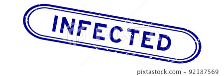 Grunge blue infected word rubber seal stamp on white background Grunge blue infected word rubber seal stamp on white background 92187569