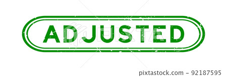 Grunge green adjusted word rubber seal stamp on white background Grunge green adjusted word rubber seal stamp on white background 92187595
