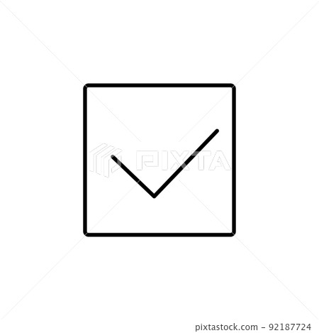 A square check box with a thin line. vector. 92187724