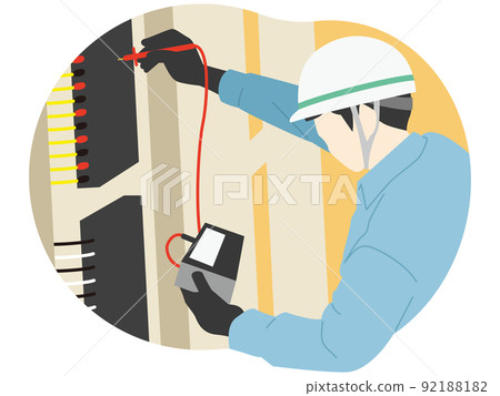 檢查電力的工人 檢查電力的工人 92188182
