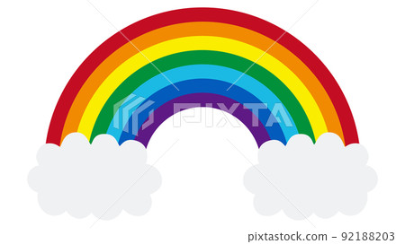 Cute rainbow and clouds vector illustration material 92188203