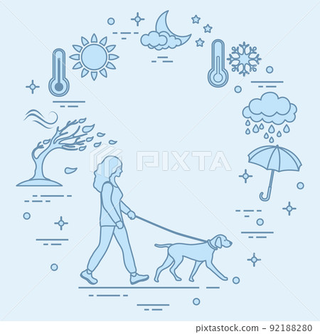 Dog Walking Weather Pet Service Walker Training 92188280