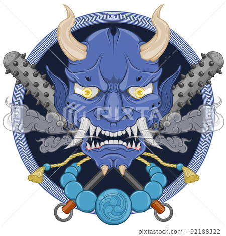 Japanese demon Oni with kanabo Japanese demon Oni with kanabo 92188322