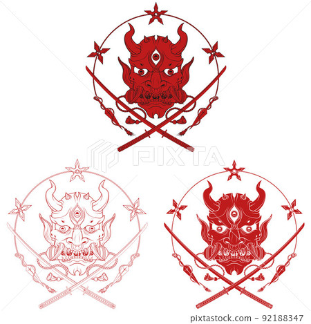 Japanese Demon Oni with Katana Japanese Demon Oni with Katana 92188347