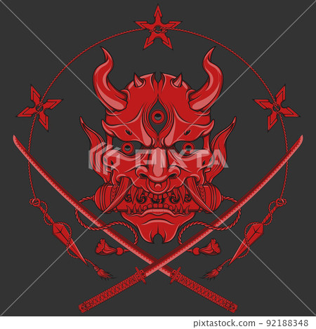 Japanese Demon Oni with Katana Japanese Demon Oni with Katana 92188348