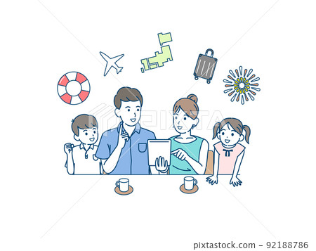 Family planning a trip Summer vacation Family trip Domestic trip 92188786
