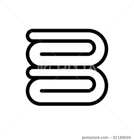 折疊的簡單毛巾圖標。向量。 折疊的簡單毛巾圖標。向量。 92189026