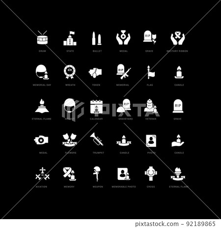 Set of simple icons of Memorial Day 92189865