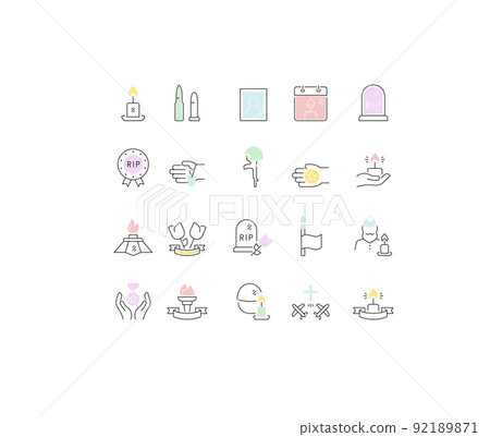 Set Vector Line Icons of Memorial Day Set Vector Line Icons of Memorial Day 92189871
