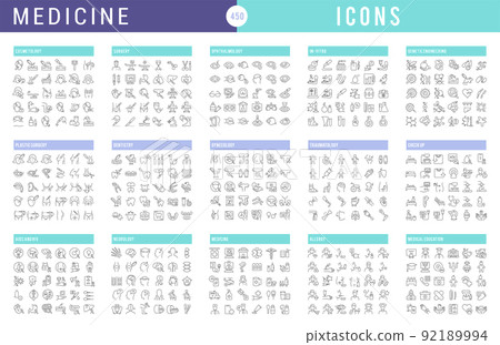 Set Vector Line Icons of Medicine 92189994