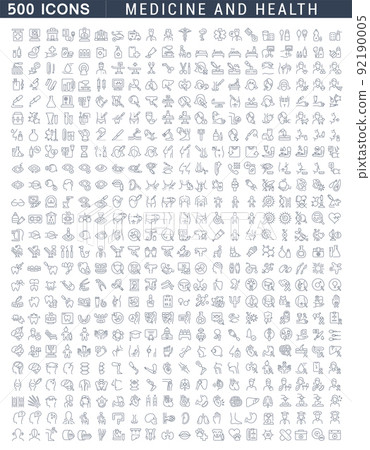 Set Vector Line Icons of Medicine and Health. 92190005