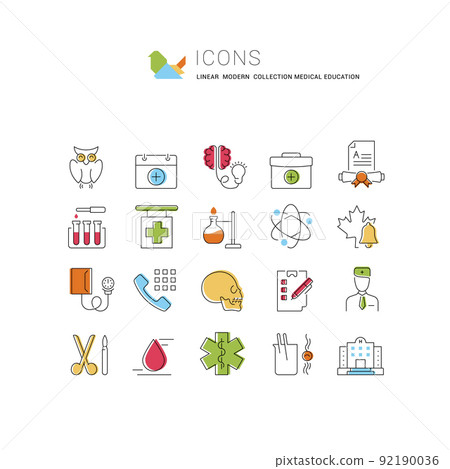 Set Vector Line Icons of Medical Education-插圖素材 [92190036] - PIXTA圖庫