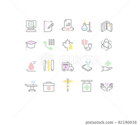 Set Vector Line Icons of Medical Education 92190038