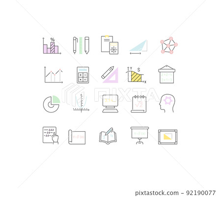Set Vector Line Icons of Mathematics. 92190077