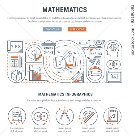 Vector Banner of the Mathematics. 92190092