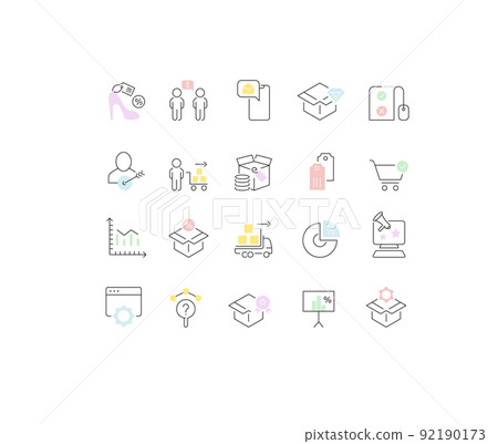 Set Vector Line Icons of Marketing 92190173