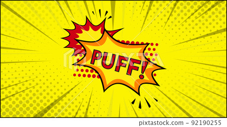Comic lettering PUFF on white background - Vector 92190255