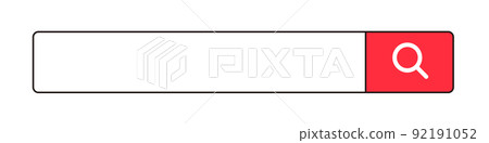 Search bar with search button for red... - Stock Illustration [92191052 ...