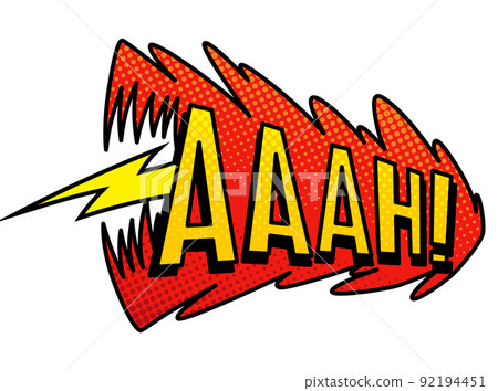 Comic book sound. Colored hand drawn speech bubble. Aaah sound chat text effect in pop art style. Funny design vector item 92194451