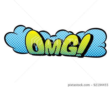 Comic book sound. Colored hand drawn speech bubble. OMG sound chat text effect in pop art style. Funny design vector item Comic book sound. Colored hand drawn speech bubble. OMG sound chat text effect in pop art style. Funny design vector item 92194455