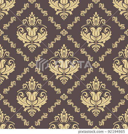 Orient Damask Seamless Vector Background With Arabesques 92194985