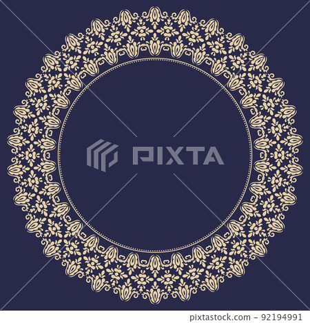 Damask Vector Background With Arabesques in Oriental Style 92194991