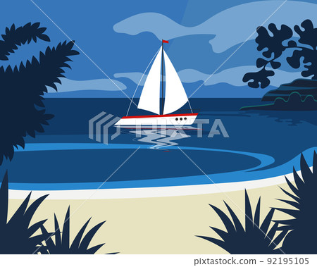 yacht, sea, beach 92195105